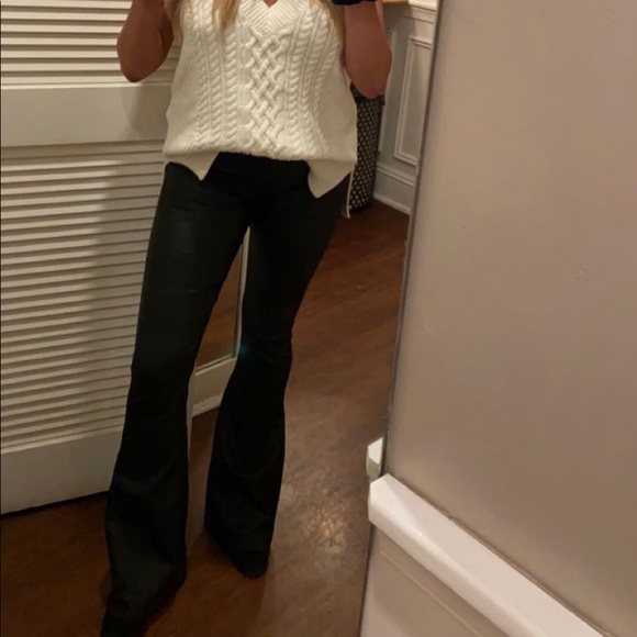 Edikted Luna Faux Leather Flare Jeans - Picture 4 of 4